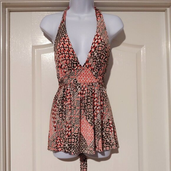 Rampage Floral Halter Top Y2K Coquette Indie Sleaze Whimsy L - Picture 1 of 8